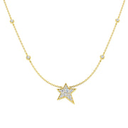 Diamond Star Pendant Necklace 0.75ct Gold (Without Chain ) in 10K/14K gold and platinum with certified lab-grown or natural diamonds
