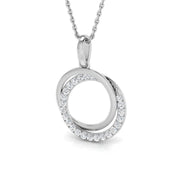Intertwined Circle Diamond Pendant Necklace in 10K/14K gold and platinum with certified lab-grown or natural diamonds