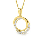 Intertwined Circle Diamond Pendant Necklace in 10K/14K gold and platinum with certified lab-grown or natural diamonds