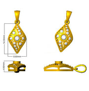 Vintage Diamond Drop Pendant with Diamond Accents - Luxury Design in 10K/14K gold and platinum with certified lab-grown or natural diamonds