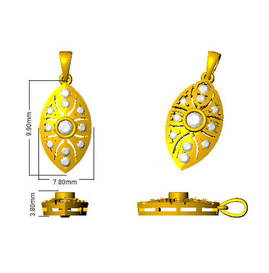 Vintage Floral Diamond Pendant Necklace with Elegant Design in 10K/14K gold and platinum with certified lab-grown or natural diamonds