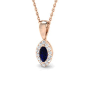 Sapphire Diamond Pendant UK in 10K/14K gold and platinum with certified lab-grown or natural diamonds