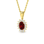 Ruby Diamond Pendant 0.75 in 10K/14K gold and platinum with certified lab-grown or natural diamonds
