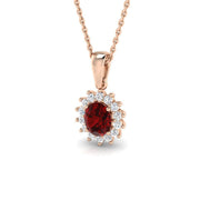 Ruby Diamond Pendant 0.75 in 10K/14K gold and platinum with certified lab-grown or natural diamonds