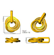 Intertwined Circle Diamond Pendant in 10K/14K gold and platinum with certified lab-grown or natural diamonds