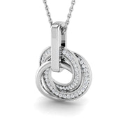 Intertwined Circle Diamond Pendant in 10K/14K gold and platinum with certified lab-grown or natural diamonds