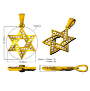 Star of David Diamond Pendant in 10K/14K gold and platinum with certified lab-grown or natural diamonds