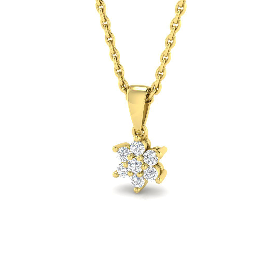 Diamond Flower Pendant Necklace in Without Chain in 10K/14K gold and platinum with certified lab-grown or natural diamonds