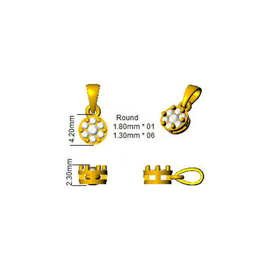 Flower-Shaped Diamond Pendant in 10K/14K gold and platinum with certified lab-grown or natural diamonds