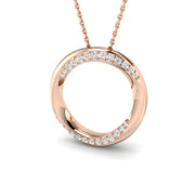 Diamond Circle Pendant Necklace 0.2ct Gold (Without Chain ) in 10K/14K gold and platinum with certified lab-grown or natural diamonds