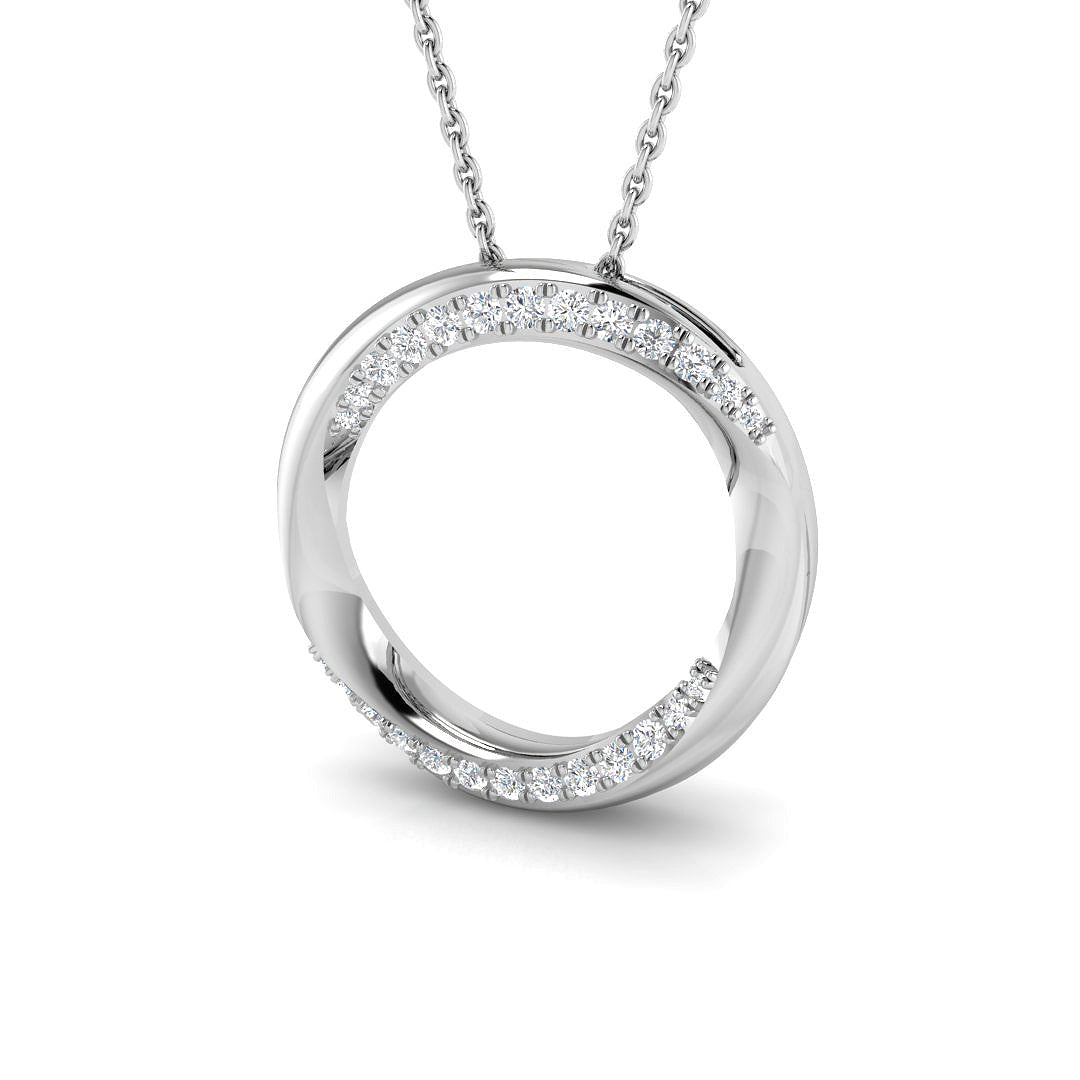 Diamond Circle Pendant Necklace 0.2ct Gold (Without Chain ) in 10K/14K gold and platinum with certified lab-grown or natural diamonds