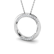 Diamond Circle Pendant Necklace 0.2ct Gold (Without Chain ) in 10K/14K gold and platinum with certified lab-grown or natural diamonds
