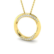 Diamond Circle Pendant Necklace 0.2ct Gold (Without Chain ) in 10K/14K gold and platinum with certified lab-grown or natural diamonds