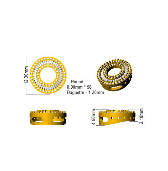 Clover Baguette Diamond Pendant in 10K/14K gold and platinum with certified lab-grown or natural diamonds