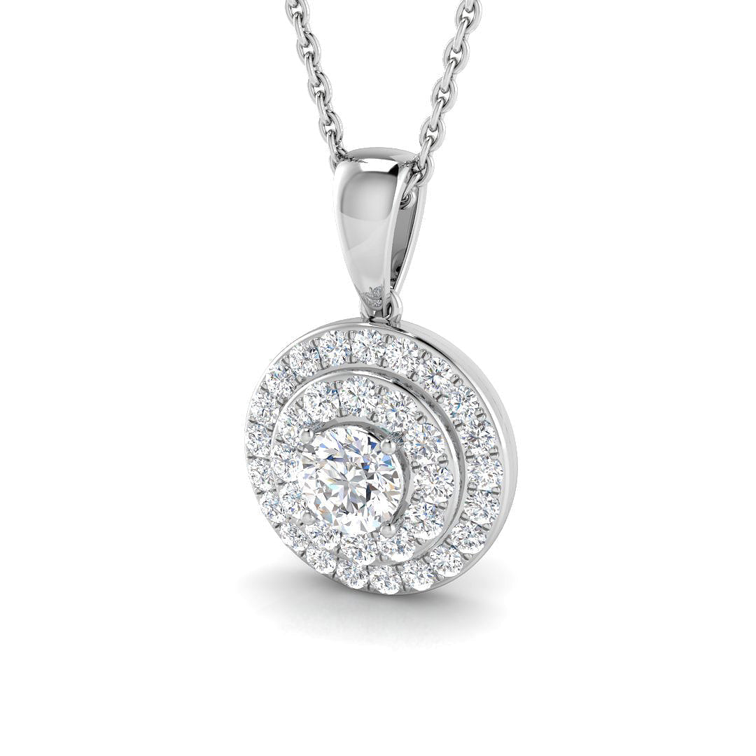 Spiral Diamond Pendant Necklace in 10K/14K gold and platinum with certified lab-grown or natural diamonds