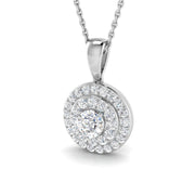 Spiral Diamond Pendant Necklace in 10K/14K gold and platinum with certified lab-grown or natural diamonds