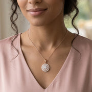 Spiral Diamond Pendant Necklace in 10K/14K gold and platinum with certified lab-grown or natural diamonds
