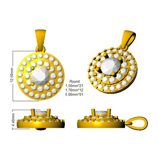 Spiral Diamond Pendant Necklace in 10K/14K gold and platinum with certified lab-grown or natural diamonds