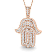 Evil Eye Protection Necklace in 10K/14K gold and platinum with certified lab-grown or natural diamonds