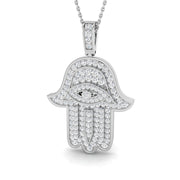 Evil Eye Protection Necklace in 10K/14K gold and platinum with certified lab-grown or natural diamonds