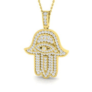 Evil Eye Protection Necklace in 10K/14K gold and platinum with certified lab-grown or natural diamonds