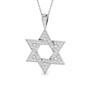 Star of David Diamond Pendant in 10K/14K gold and platinum with certified lab-grown or natural diamonds