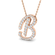 Paved Initial Diamond Pendant Necklace in 10K/14K gold and platinum with certified lab-grown or natural diamonds