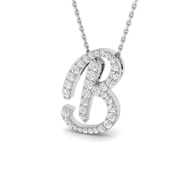 Paved Initial Diamond Pendant Necklace | 10K & 14K Gold, Platinum