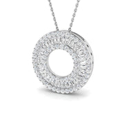 Clover Baguette Diamond Pendant in 10K/14K gold and platinum with certified lab-grown or natural diamonds