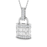 Diamond Lock Pendant Necklace 1ct Gold (Without Chain ) in 10K/14K gold and platinum with certified lab-grown or natural diamonds