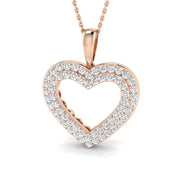 Heart-Shaped Diamond Pendant in 10K/14K gold and platinum with certified lab-grown or natural diamonds