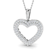 Heart-Shaped Diamond Pendant in 10K/14K gold and platinum with certified lab-grown or natural diamonds