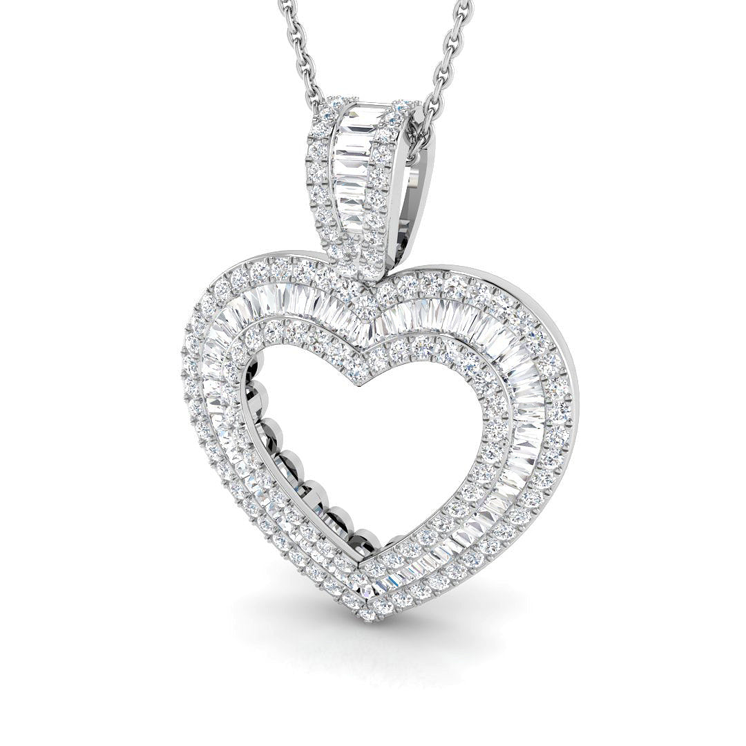 Thyme Baguette Brilliant Pendant 0.5ct to 5ct Gold (Without Chain ) in 10K/14K gold and platinum with certified lab-grown or natural diamonds