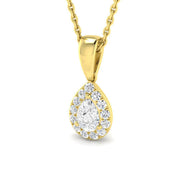 Teardrop Diamond Pendant Necklace 0.33ct to 0.75ct in 10K/14K gold and platinum with certified lab-grown or natural diamonds