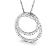 Intertwined Diamond Circle Pendant in 10K/14K gold and platinum with certified lab-grown or natural diamonds
