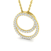 Intertwined Diamond Circle Pendant in 10K/14K gold and platinum with certified lab-grown or natural diamonds