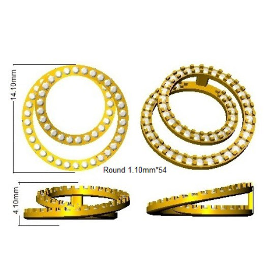 Intertwined Diamond Circle Pendant in 10K/14K gold and platinum with certified lab-grown or natural diamonds