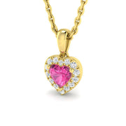 Pink Heart Diamond Pendant 0.3ct to 0.5ct Gold (Without Chain) in 10K/14K gold and platinum with certified lab-grown or natural diamonds