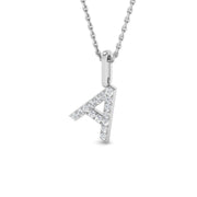 Diamond Initial Pendant Necklace in 10K/14K gold and platinum with certified lab-grown or natural diamonds