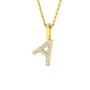 Diamond Initial Pendant Necklace in 10K/14K gold and platinum with certified lab-grown or natural diamonds