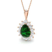 Renee Gemstone Necklace 6.5ct Gold Diana(Without Chain ) in 10K/14K gold and platinum with certified lab-grown or natural diamonds