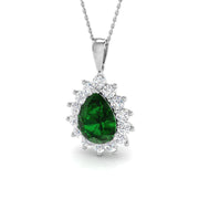 Renee Gemstone Necklace 6.5ct Gold Diana(Without Chain ) in 10K/14K gold and platinum with certified lab-grown or natural diamonds