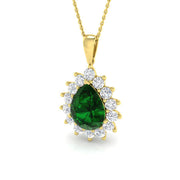 Renee Gemstone Necklace 6.5ct Gold Diana(Without Chain ) in 10K/14K gold and platinum with certified lab-grown or natural diamonds