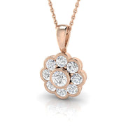 Diamond Flower Pendant Necklace in Gold Without Chain - Vintage Design in 10K/14K gold and platinum with certified lab-grown or natural diamonds