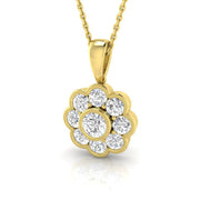 Diamond Flower Pendant Necklace in Gold Without Chain - Vintage Design in 10K/14K gold and platinum with certified lab-grown or natural diamonds
