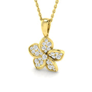 Flower Diamond Pendant Necklace 0.33ct Gold (Without Chain ) in 10K/14K gold and platinum with certified lab-grown or natural diamonds