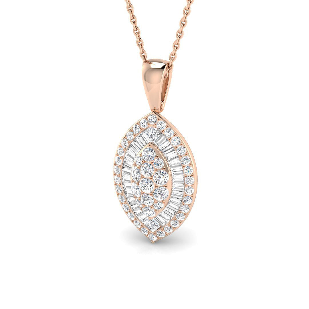 Teardrop Diamond Pendant in 10K/14K gold and platinum with certified lab-grown or natural diamonds