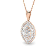 Teardrop Diamond Pendant in 10K/14K gold and platinum with certified lab-grown or natural diamonds
