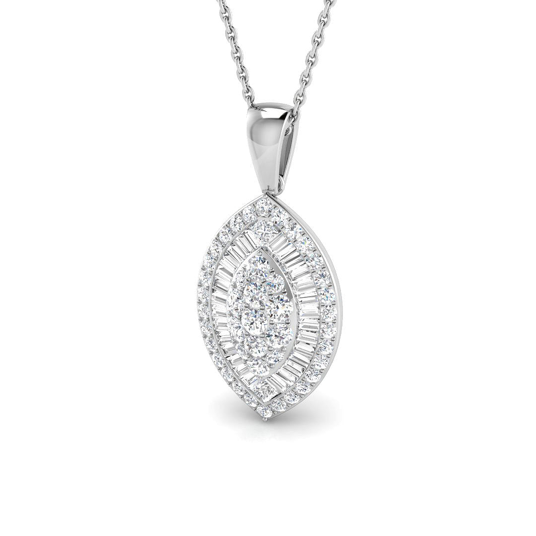 Teardrop Diamond Pendant in 10K/14K gold and platinum with certified lab-grown or natural diamonds