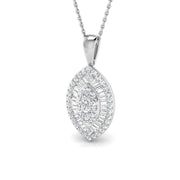Teardrop Diamond Pendant in 10K/14K gold and platinum with certified lab-grown or natural diamonds